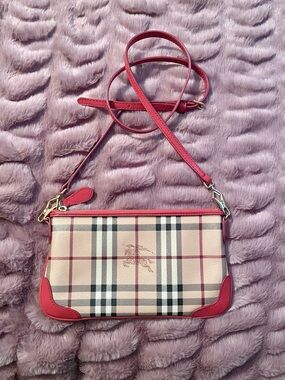 Burberry Haymarket Check Coated Canvas Peyton Crossbody Bag